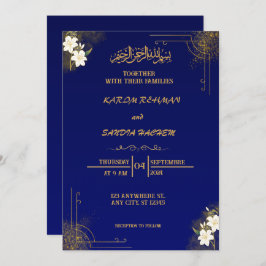 Royal Blue Nikah Islamische Hochzeitseinladung Einladung