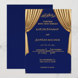 Royal Blue Nikah Islamische Hochzeitseinladung Einladung