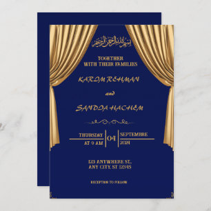 Royal Blue Nikah Islamische Hochzeitseinladung Einladung