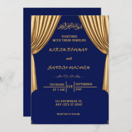 Royal Blue Nikah Islamische Hochzeitseinladung Einladung