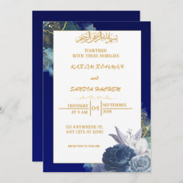 Royal Blue Nikah Islamische Hochzeitseinladung Einladung