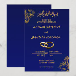Royal Blue Nikah Islamische Hochzeitseinladung Einladung
