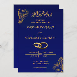 Royal Blue Nikah Islamische Hochzeitseinladung Einladung