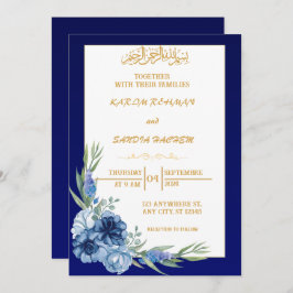 Royal Blue Nikah Islamische Hochzeitseinladung Einladung