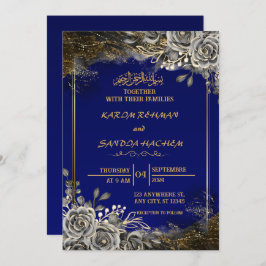Royal Blue Nikah Islamische Hochzeitseinladung Einladung