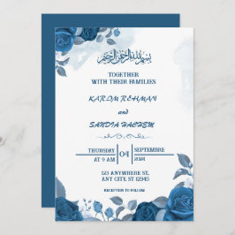 Royal Blue Nikah Islamische Hochzeitseinladung Einladung