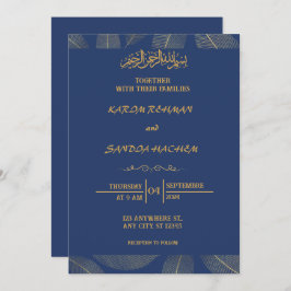 Royal Blue Nikah Islamische Hochzeitseinladung Einladung