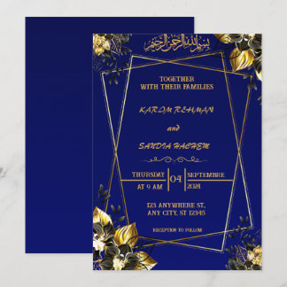 Royal Blue Nikah Islamische Hochzeitseinladung Einladung