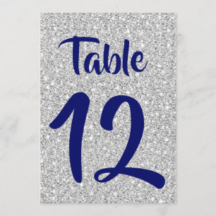 Royal Blue Numbers auf einem Silver Glitzer Backgr Programm