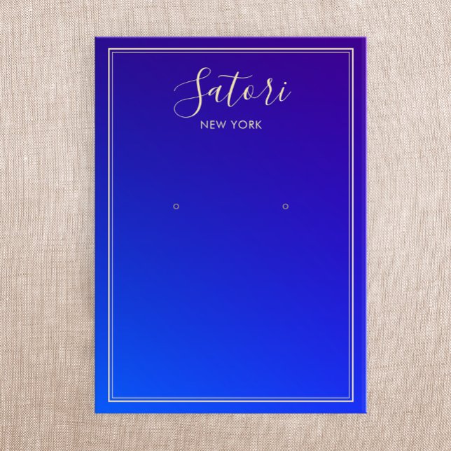 Royal Blue Ombre Script Earring Display (Von Creator hochgeladen)