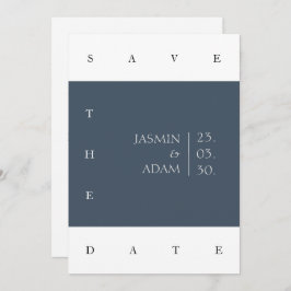 Royal Blue Opulence Minimal Foto Hochzeit Save The Date