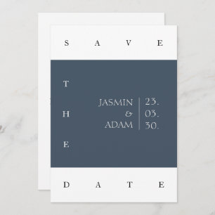 Royal Blue Opulence Minimal Foto Hochzeit Save The Date