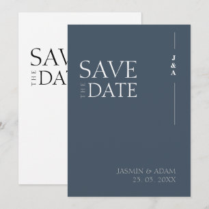 Royal Blue Opulence Minimalistisch Monogram Weddin Save The Date