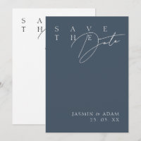 Royal Blue Opulence Modern Typografy Wedding