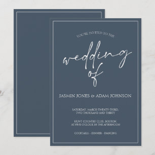Royal Blue Opulence Script Einladung zur Hochzeit
