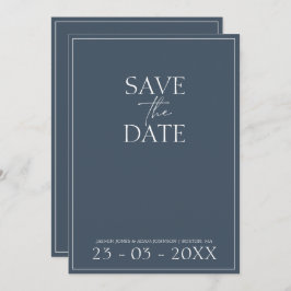 Royal Blue Opulence Script Wedding Save the Date