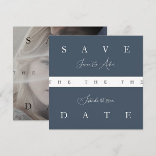 Royal Blue Opulence Simple Foto Wedding Save The Date