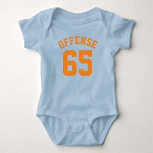 Royal Blue & Orange Baby   Sports Jersey Design Strampler