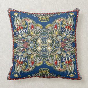 Royal Blue Oriental Design Kissen