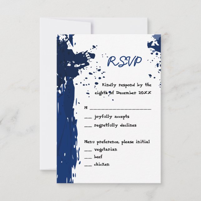 Royal Blue Paint Spritzer - Einladung UAWG (Vorderseite)