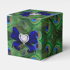 Royal Blue Peacock Gastgeschenk Hochzeit Box Geschenkschachtel