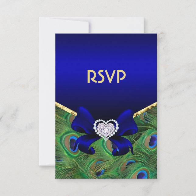 Royal Blue Peacock UAWG RSVP Karte (Vorderseite)