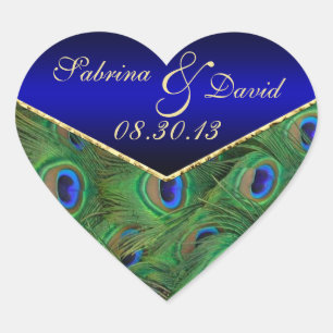 Royal Blue Peacock Umschlag Aufkleber