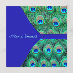 Royal Blue Peacock Wedding Einladung