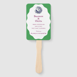 Royal Blue Peacock Wedding Program Set of Fans Fächer