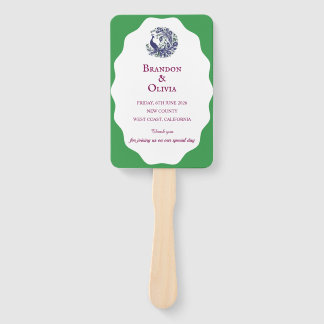 Royal Blue Peacock Wedding Program Set of Fans Fächer