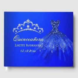Royal Blue Personalisiert Quinceanera Gästebuch