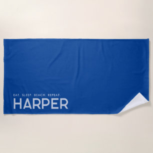 Royal Blue Personalisiert Slogan Strandtuch