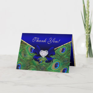 Royal Blue Pfau Danke Karte