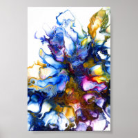 Royal Blue & Pink Abstrakt Fluid Art