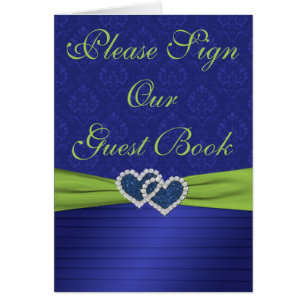 Royal Blue Plees und Chartreuse Table Card