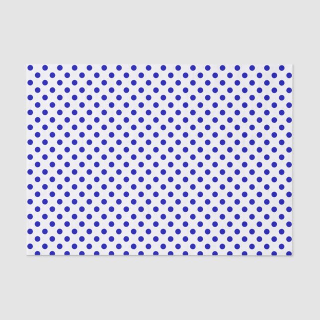 Royal Blue Polka Dot Weißbuch Seidenpapier (Vorderseite)