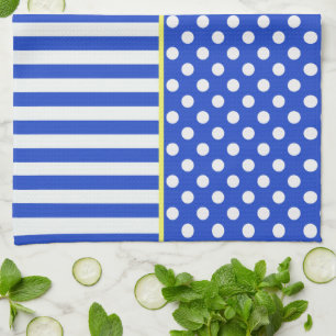Royal Blue Polka Dots and Stripes by ShirleyTaylor Handtuch