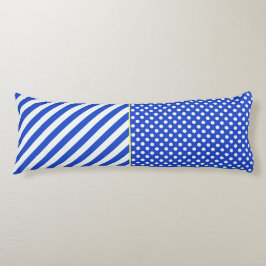 Royal Blue Polka Dots and Stripes von STaylor Seitenschläferkissen