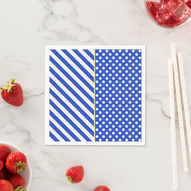 Royal Blue Polka Dots and Stripes von STaylor Serviette (Beispiel)