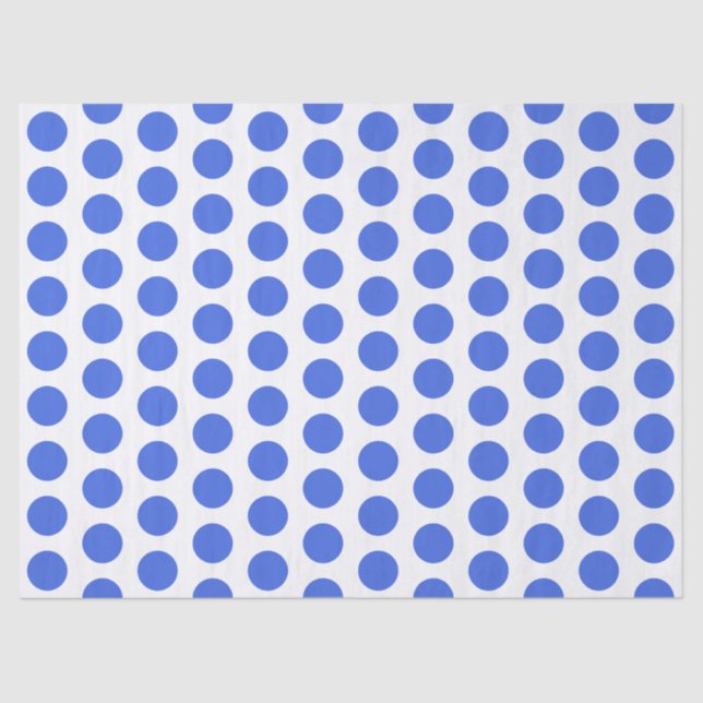 Royal Blue Polka Dots Tissue Paper Seidenpapier (Vorderseite)