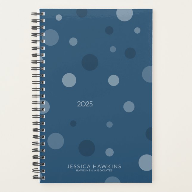 Royal Blue Pop Dots Year Planer (Vorderseite)