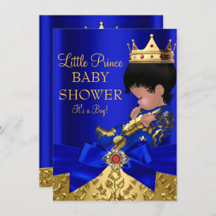 Royal Blue Prince Boy Baby Showküche Afrikanischer Einladung