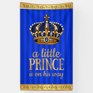 Royal Blue Prince Crown Boy Prince Baby Dusche Banner