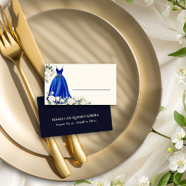 Royal Blue Princess Dress Personalisiert Platzkarte