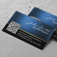 Royal Blue QR Code Biomedical Business Card