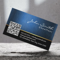 Royal Blue QR Code Chauffeur Business Card