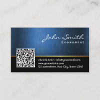 Royal Blue QR Code Economist Business Card