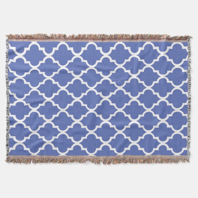 Royal Blue Quatrefoil Tiles Pattern Decke (Vorderseite)