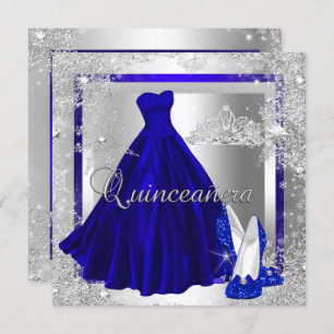 Royal Blue Quinceanera 15. Elite Elegant Geburtsta Einladung