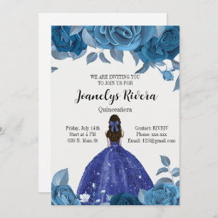 Royal Blue Quinceañera Einladung